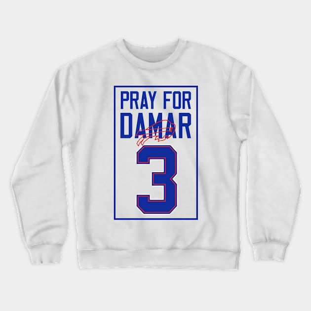 Pray for 3 damar Crewneck Sweatshirt by Mirrorfor.Art